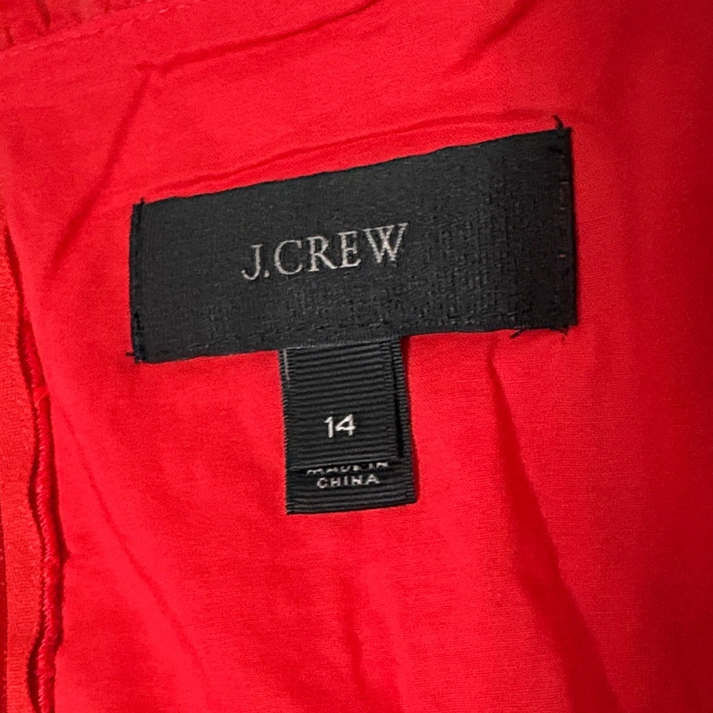 J. Crew Red Eyelet Lace Flora Mini Dress Size 14 - Picture 5 of 8